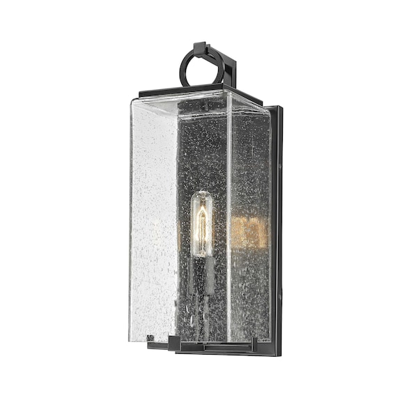 Z-Lite Sana 1 Light Outdoor Wall Sconce, Black And Seedy 592M-BK - main